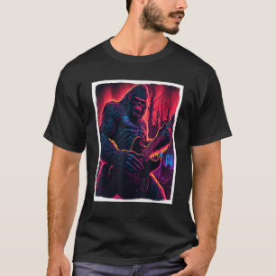 Big Foot Sasquatch Rock Guitar Music Metal Grunge T-shirt