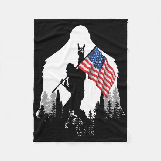 Big Foot Shirt - Bigfoot Sasquatch Amerikaanse Vla Fleece Deken (Voorkant)