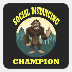 Big Foot Social Distancing Funny Vierkante Sticker