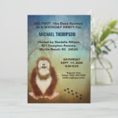 Big Foot verjaardagsfeestuitnodiging Kaart (Staand voorkant)