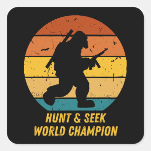 Big Foot wil zich nu niet meer verstoppen en zoeke Vierkante Sticker