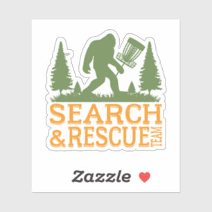 Big foot zoeken en redden disc golf sticker