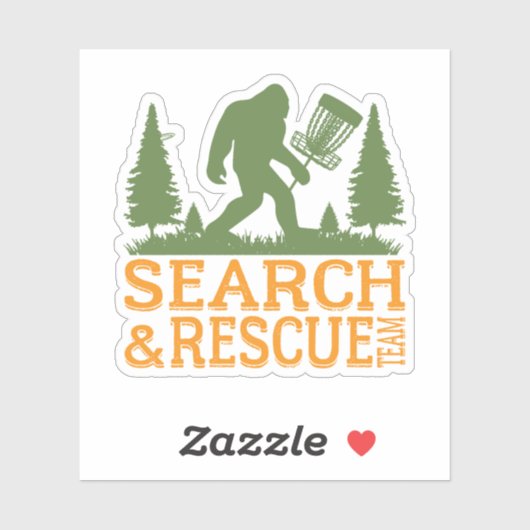 Big foot zoeken en redden disc golf sticker (Vel)