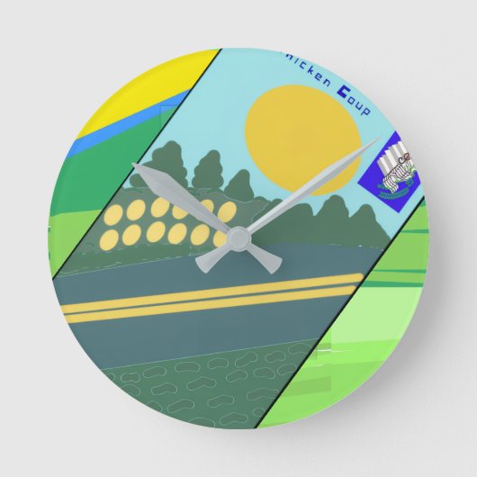 Big Funny Eggs Crossing the Road Ronde Klok (Voorkant)