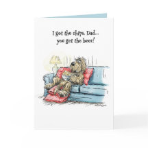 Big Funny Shaggy Dog Kaart voor papa