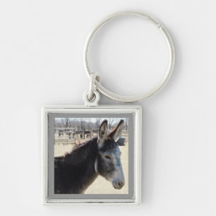 Big Furry Ears Donkey Friend Western Sleutelhanger