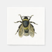 Big Fuzzy Bumble Bee Typografische Bijen Kunst Servetten (Voorkant)