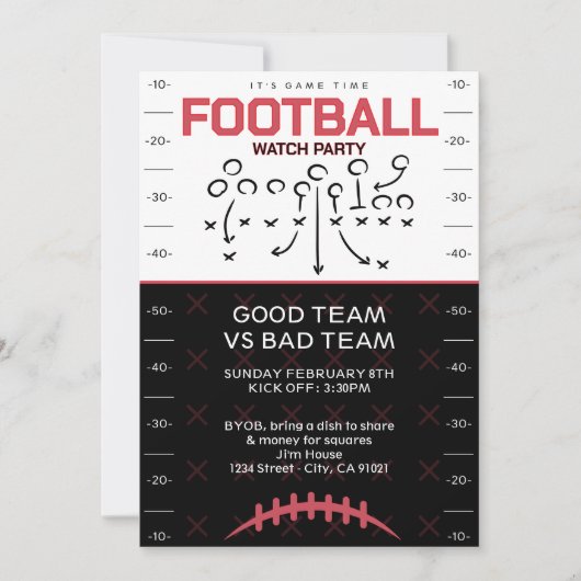 BIG GAME Football Party Invitation (Devant)