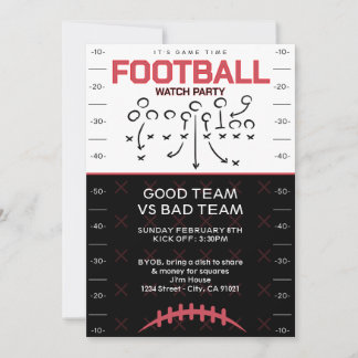 BIG GAME Football Party Invitation Kaart