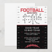BIG GAME Football Party Invitation Kaart (Voorkant / Achterkant)