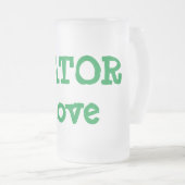 Big Gator Love Frosted Glass Beer Mug (Devant droit)