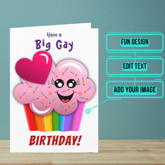 Big Gay Pastry Birthday Kaart