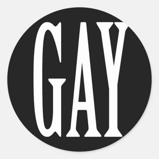 BIG GAY - RONDE STICKER (Voorkant)