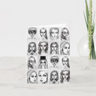 Big Girl Drawings Wenskaart Kaart