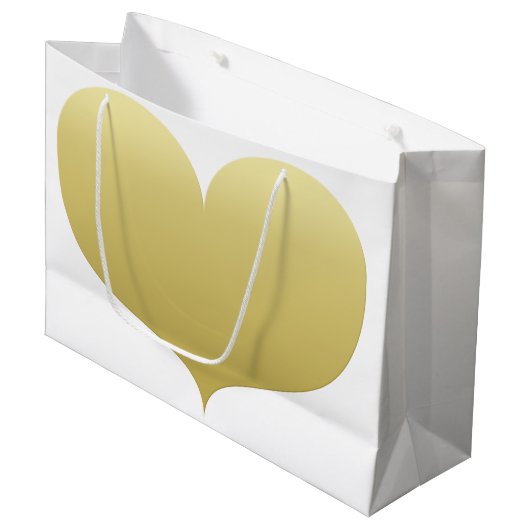 Big Gold Heart | Sac cadeau romantique (Devant Angle)