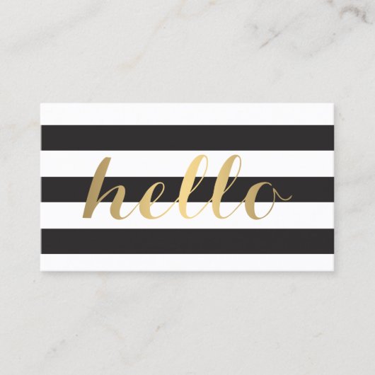 Big Gold Hello Carte de visite simple à répartitio (Devant)