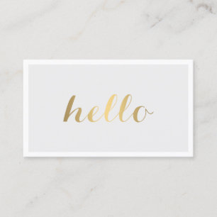 Big Gold Hello Grey et Carte de visite blanc