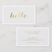 Big Gold Hello Grey et Carte de visite blanc (Devant / Derrière)