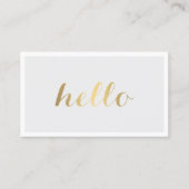 Big Gold Hello Grey et Carte de visite blanc (Devant)
