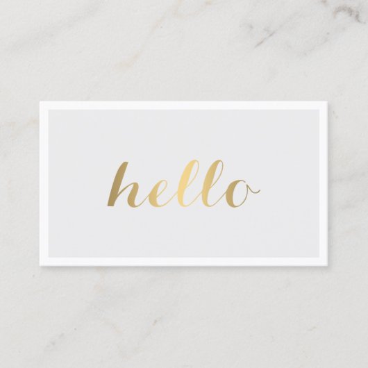 Big Gold Hello Grey et Carte de visite blanc (Devant)