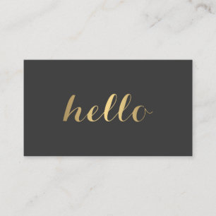 Big Gold Hello II Carte de visite simplement indiq