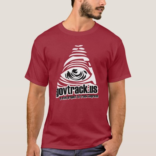 Big GovTrack Logo - Red - Support GovTrack T-shirt (Voorkant)