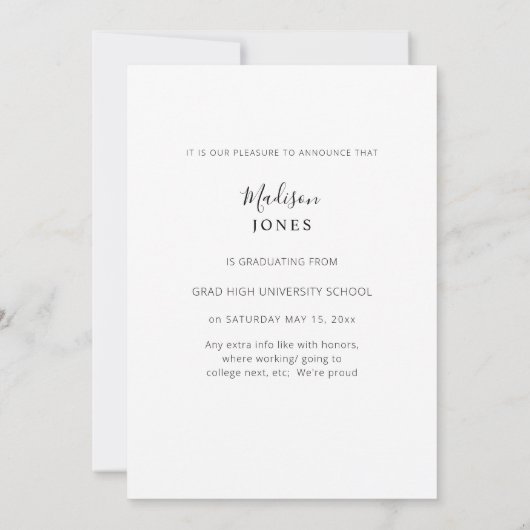 Big Grad Magazine Style Faire-part photo (Dos)