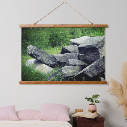 Big Granite Rocks Natuur Hangend Wandkleed (Slaapkamer)