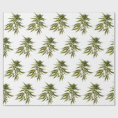 Big Green Buds op White Personalized Cadeaupapier (Vlak)