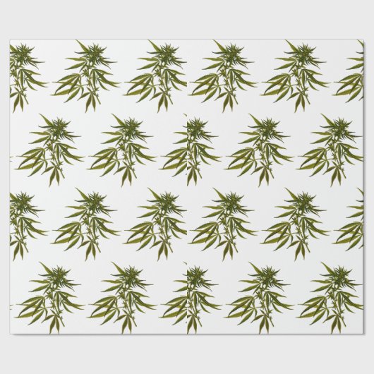 Big Green Buds op White Personalized Cadeaupapier (Zoom)