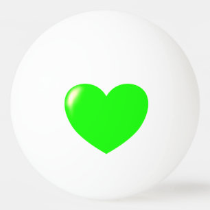 Big Green Heart Ping Pong Ball