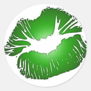 Big Green Lips Ronde Sticker