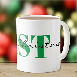 Big Green Monogram en Merry Christmas Classic Koffiemok
