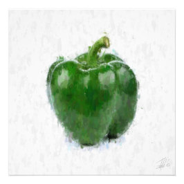 Big Green Pepper Foto Afdruk