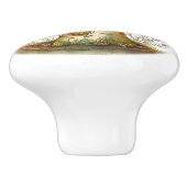 Big Green Toadstool Fairy House Keramische Knop (Zijkant)