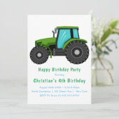 Big Green Tracteur 4e anniversaire Invitations (Debout devant)