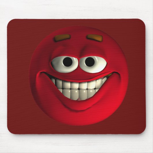Big Grin Red Emoticon Muismat (Voorkant)