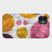 Big Grunge Retro Polka Dots | Roze gele bruin Case-Mate iPhone Case (Achterkant (horizontaal))