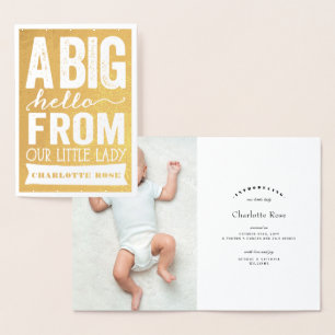 Big Hallo Little Lady Baby Girl Aankondiging geboo