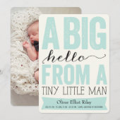 Big Hallo Little Man Baby Boy Aankondiging (Voorkant / Achterkant)