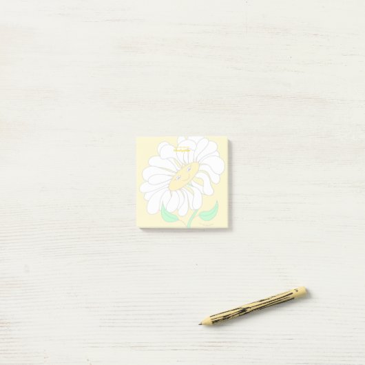 Big Happy Daisy Yellow Post-it® Notes (Op bureau)