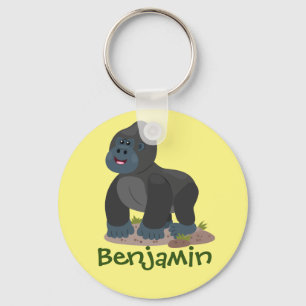 Big happy gorilla cartoon illustratie sleutelhanger