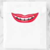 Big Happy Smiling Mouth Ovale Sticker (Tas)