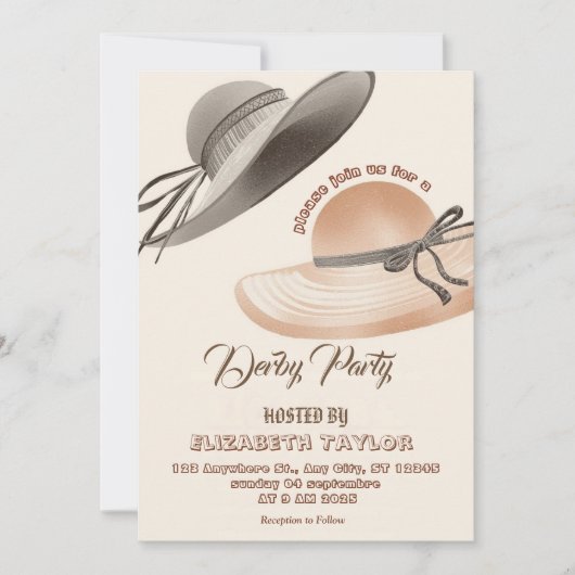 Big Hat Derby Party Invitation (Devant)