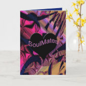 "Big Heart" Abstrait âme mate carte de voeux.* (Fleur jaune)