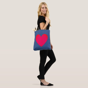 Big Heart Editable Blue Laptop Canvas tas