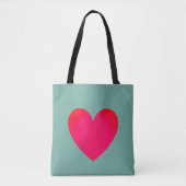 Big Heart Editable Red Laptop Canvas tas (Voorkant)