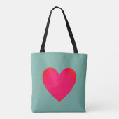 Big Heart Editable Red Laptop Canvas tas (Achterkant)