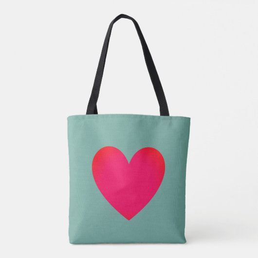 Big Heart Editable Red Laptop Canvas tas (Achterkant)