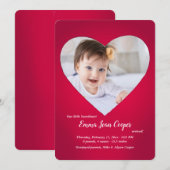 Big Heart Foto geboorteaankondiging Kaart (Voorkant / Achterkant)